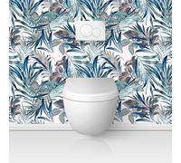 Lumalea Crédence adhésive Sticker pour WC - Fleurs 3617681303909 - Adhésif Mat - 60x60 cm