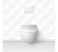 Lumalea Crédence adhésive Sticker pour WC - Motif géométrique 3617689724218 - Adhésif + Protection Brillante - 65x65 cm