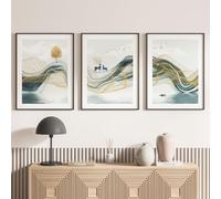 Lumalea Lot de 3 Affiches/Posters Triptyque - Paysage Design 3617681633860 - Bordure Noire et Blanche - 3 Affiches - 30x40 cm (Cadres Non fournis)