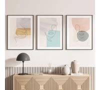 Lumalea Lot de 3 Affiches/Posters Triptyque - Visages Abstrait 3617689990880 - Photo Pleine Page - 3 Affiches - 70x100 cm (Cadres Non fournis)