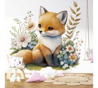 Lumalea - Papier peint panoramique Enfants Renard - Largeur 195 cm x Hauteur 125 cm