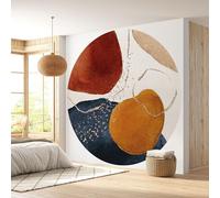 Lumalea - Papier peint rond/cercle Abstrait - Vinyle Adhésif Épais Lessivable - Diamètre 30 cm