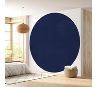 Lumalea - Papier peint rond/cercle - Bleu marine - Couleur Tendance - Papier Standard 170gr Lessivable - Diamètre 30 cm