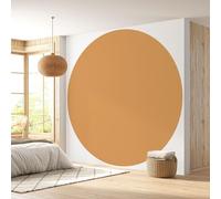 Lumalea - Papier peint rond/cercle - Camel clair - Couleur Tendance - Papier Premium 185gr Lavable - Diamètre 100 cm
