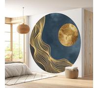 Lumalea - Papier peint rond/cercle Design - Papier Standard 170gr Lessivable - Diamètre 130 cm