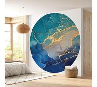 Lumalea - Papier peint rond/cercle Effet Marbré - Papier Standard 170gr Lessivable - Diamètre 90 cm