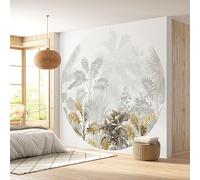Lumalea - Papier peint rond/cercle Motif botanique - Papier Standard 170gr Lessivable - Diamètre 130 cm