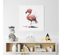Lumalea Poster/Affiche carrée Enfants - Flamant Rose 3617682243891-80x80 cm