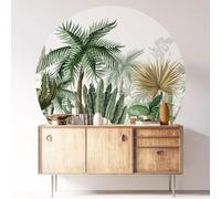 Lumalea Sticker Mural Rond/Cercle - Forêt Tropicale 3617689855103 - Adhésif Mat - Diamètre 80 cm