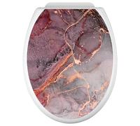 Lumalea Stickers Abattant WC - Effet Marbré 3617682415687 - Adhésif + Protection Brillante - 35x43 cm