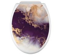 Lumalea Stickers Abattant WC - Effet Marbré 3617682415724 - Adhésif + Protection Mate - 35x43 cm