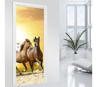 Lumalea Stickers pour Porte - Chevaux 3617681819660 - Adhésif Mat - Largeur 73 x Hauteur 205 cm