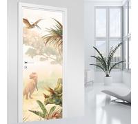 Lumalea Stickers pour Porte - Dinosaures 3617681620402 - Adhésif + Protection Brillante - Largeur 83 x Hauteur 205 cm