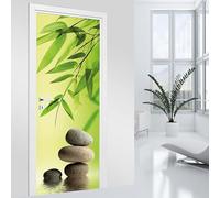 Lumalea Stickers pour Porte - Galets 3617681622727 - Adhésif + Protection Brillante - Largeur 93 x Hauteur 205 cm