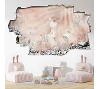 Lumalea Stickers Trompe l'oeil Trou dans Le Mur - Animaux Bébés 3617689721088 - Hauteur 90 x Largeur 144 cm