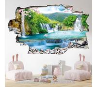Lumalea Stickers Trompe l'oeil Trou dans Le Mur - Cascades 3617689720913 - Hauteur 60 x Largeur 96 cm