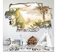 Lumalea Stickers Trompe l'oeil Trou dans Le Mur - Dinosaures 3617689720555 - Hauteur 60 x Largeur 96 cm