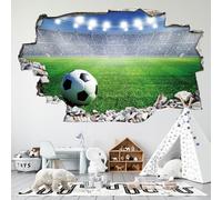 Lumalea Stickers Trompe l'oeil Trou dans Le Mur - Football 3617682114412 - Hauteur 60 x Largeur 96 cm