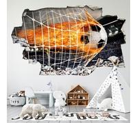 Lumalea Stickers Trompe l'oeil Trou dans Le Mur - Football 3617689912059 - Hauteur 60 x Largeur 96 cm