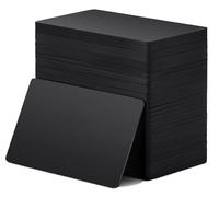 Lumanious CR80 30 mm (CR8030) Lot de 50 cartes vierges en plastique noir de qualité graphique pour la plupart des imprimantes de badges d'identité photo