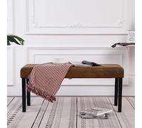 Lumanois Banc 106 cm Marron Similicuir Daim Bancs coffres Brun,281311