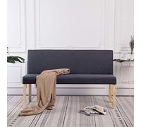 Lumanois Banc 139,5 cm Gris foncé Polyester Bancs coffres Gris,281334