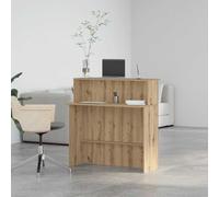 Lumanois Bureau réception chêne Artisanal 100x50x103,5cm Bois ingénierie Bureaux Brun,859032