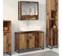 Lumanois Cabinet de Salle de Bain avec Porte Bois Ancien 90 x 33 x 60 cm Ensembles de mobilier pour salles de Bains Marron,883617