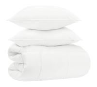 Lumanois Ensemble de Couette Blanc 155 x 220 cm Coton, Bambou, Polyester Dessus-de-lit & couettes Blanc,3432253
