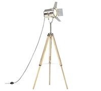 Lumanois Lampadaire à trépied Bois de manguier Massif 140 cm Lampes Brun,286116