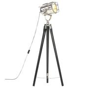 Lumanois Lampadaire à trépied Noir Bois de manguier Massif 97 cm Lampes Noir,286110