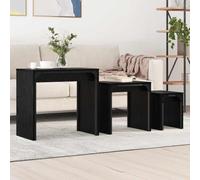 Lumanois Table Basse 3 pcs Chêne Noir Bois d'ingénierie Tables Noir,883536