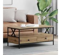 Lumanois Table Basse chêne Artisanal 100 x 51 x 45 cm Bois d'ingénierie Tables Marron,874095