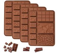 Lumanothy Moule à Chocolat en Silicone, 4 Pièces Moules Style Dubaï, Moule Tablette de Chocolat, Parfait pour Bonbons, Pralines, Desserts Maison