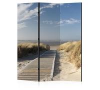 LUMASOUL Paravent intérieur à Deux côtés - Separateur de Pieces - Cloison de Separation de Chambre - 135x172 cm Nature