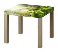 LUMASOUL Table Basse Moderne Marron avec Motif - Petite Table de Salon 55x55 cm - Table Basse carrée - Mini Table & Bout de canapé - Forêt 01