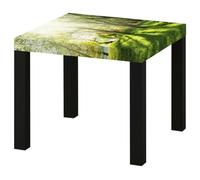 LUMASOUL Table Basse Moderne Noire avec Motif - Petite Table de Salon 55x55 cm - Table Basse carrée - Mini Table & Bout de canapé - Forêt 01