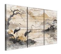 LUMASOUL Tableau Decoration Murale 3 Pièces - Impression Sur Toile Motif Nature - Tableaux Cadres pour le Salon et Chambre à Coucher - Décoration Murale - 90x60 cm