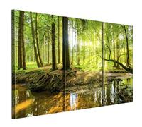 LUMASOUL Tableau Decoration Murale 3 Pièces - Impression Sur Toile Motif Nature - Tableaux Cadres pour le Salon et Chambre à Coucher - Décoration Murale - 120x80 cm