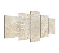 LUMASOUL Tableau Decoration Murale 5 Pièces - Impression Sur Toile Motif Boho - Tableaux Cadres pour le Salon et Chambre à Coucher - Décoration Murale - 150x75 cm