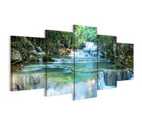 LUMASOUL Tableau Decoration Murale 5 pièces - Impression Sur Toile motif nature - Tableaux Cadres pour le Salon et Chambre à Coucher - tableaux 150x75 cm