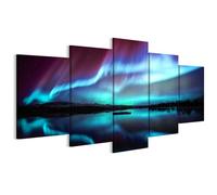 LUMASOUL Tableau Decoration Murale 5 Pièces - Impression Sur Toile Motif Nature - Tableaux Cadres pour le Salon et Chambre à Coucher - Décoration Murale - 200x100 cm