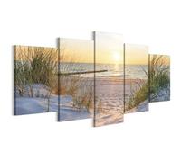 LUMASOUL Tableau Decoration Murale 5 Pièces - Impression Sur Toile Motif Nature - Tableaux Cadres pour le Salon et Chambre à Coucher - Décoration Murale - 150x75 cm