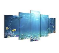 LUMASOUL Tableau Decoration Murale 5 Pièces - Impression Sur Toile Motif Nature - Tableaux Cadres pour le Salon et Chambre à Coucher - Décoration Murale - 150x75 cm