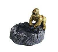 LumaTide Cendrier vintage Gorilla - Cendrier décoratif d'intérieur et d'extérieur pour terrasse, bureau à domicile - Petit porte-cigarettes cool