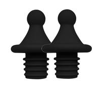 LumaTide Paire de bouchons à vin en silicone - Ensemble de bouchons de champagne de qualité supérieure, joint hermétique (noir)