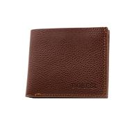 LumaTide Portefeuille court pour homme en cuir synthétique véritable avec blocage RFID et poche à fermeture éclair, porte-cartes compact essentiel de voyage, marron, Rétro
