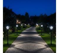 Lumax - Lampadaire Solaire - Acier - Noir