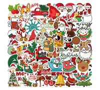 Lumcov 50 Pièces Autocollants de Noël, Auto-adhésif Cadeau Stickers, Merry Christmas Gommettes Motif pour Scrapbooking Artisanat Décoration