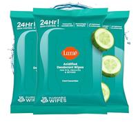 Lume - Lingettes déodorantes acidifiées : contrôle des odeurs 24 heures, sans aluminium et sans bicarbonate de soude, soins de la peau - 15